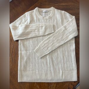Lydiavine Cream Cable-Knit Ladie’s 100% Cashmere Sweater slightly oversized sm